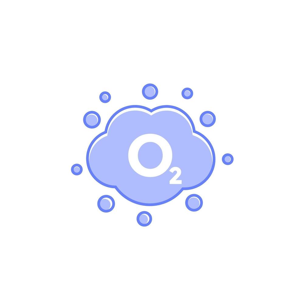 oxygen gas icon on white vector