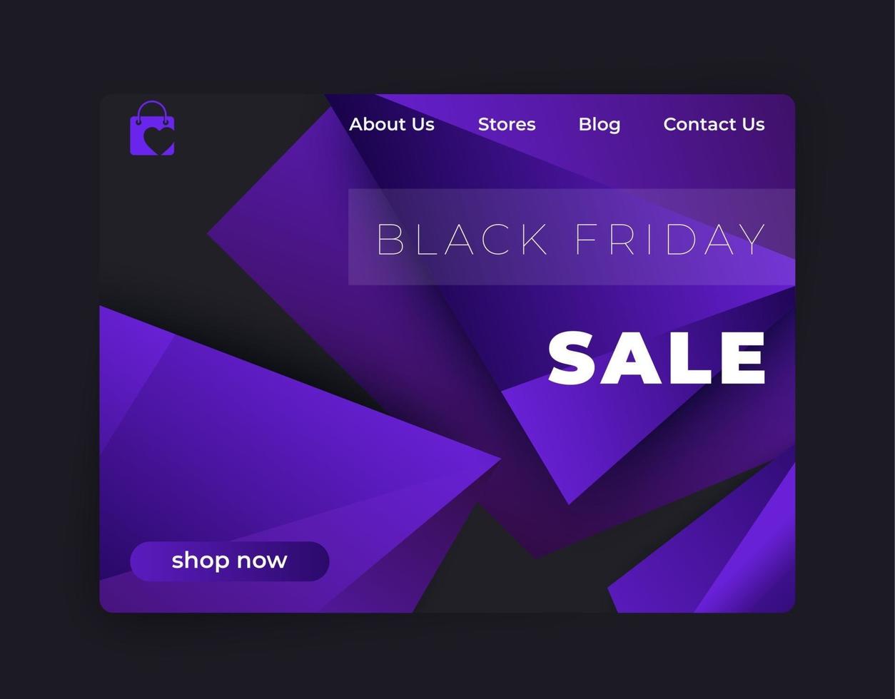 Venta de viernes negro, banner de vector para sitio web