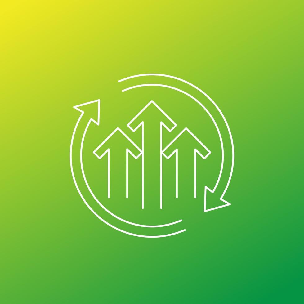 growth cycle icon, thin line design vector