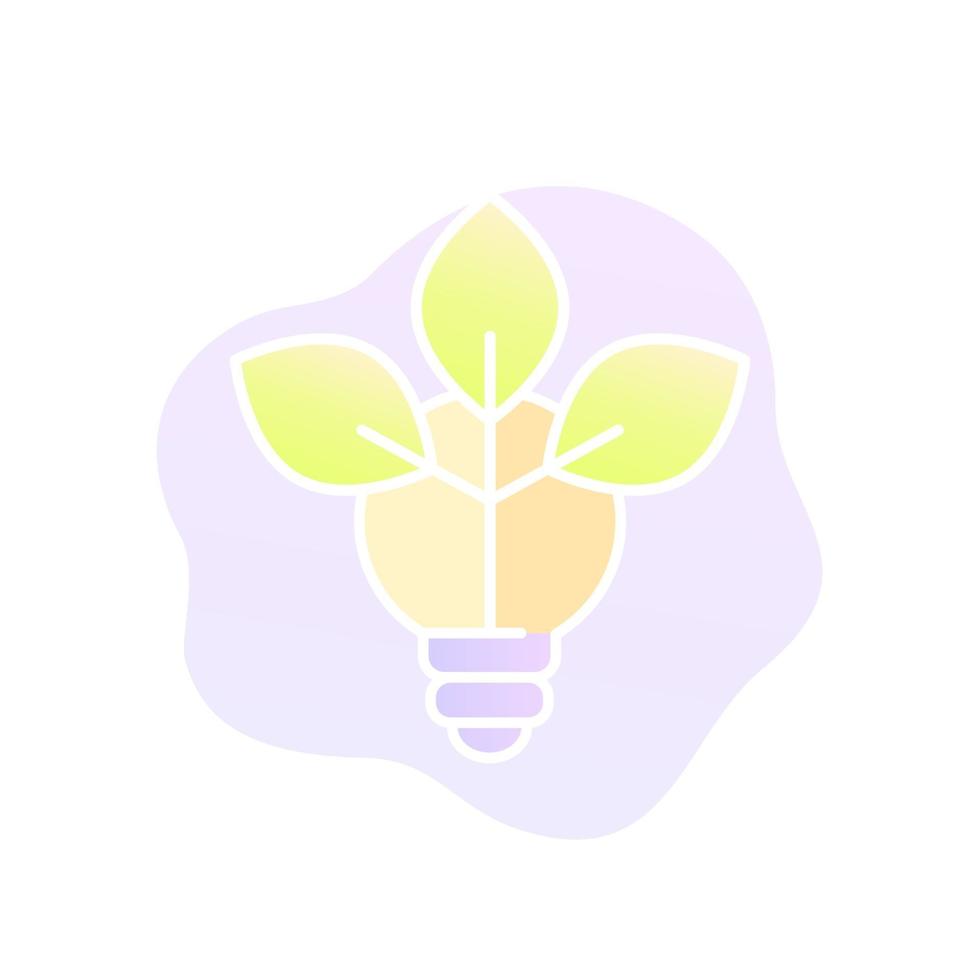 light bulb with leaves, vector trendy icon