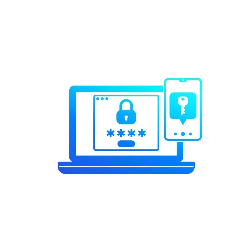 authentication in two steps vector icon
