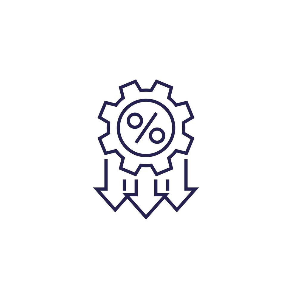 cost optimization, efficiency line icon vector