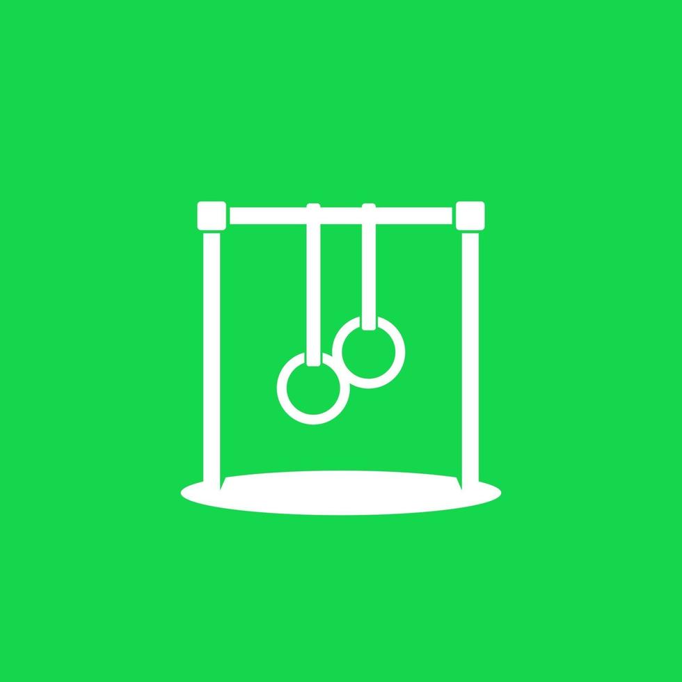 Bar with gymnastics rings icon vector