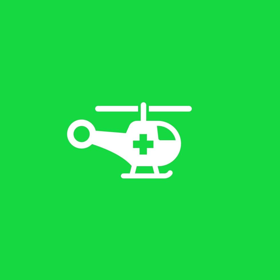 Air ambulance or medical helicopter icon vector
