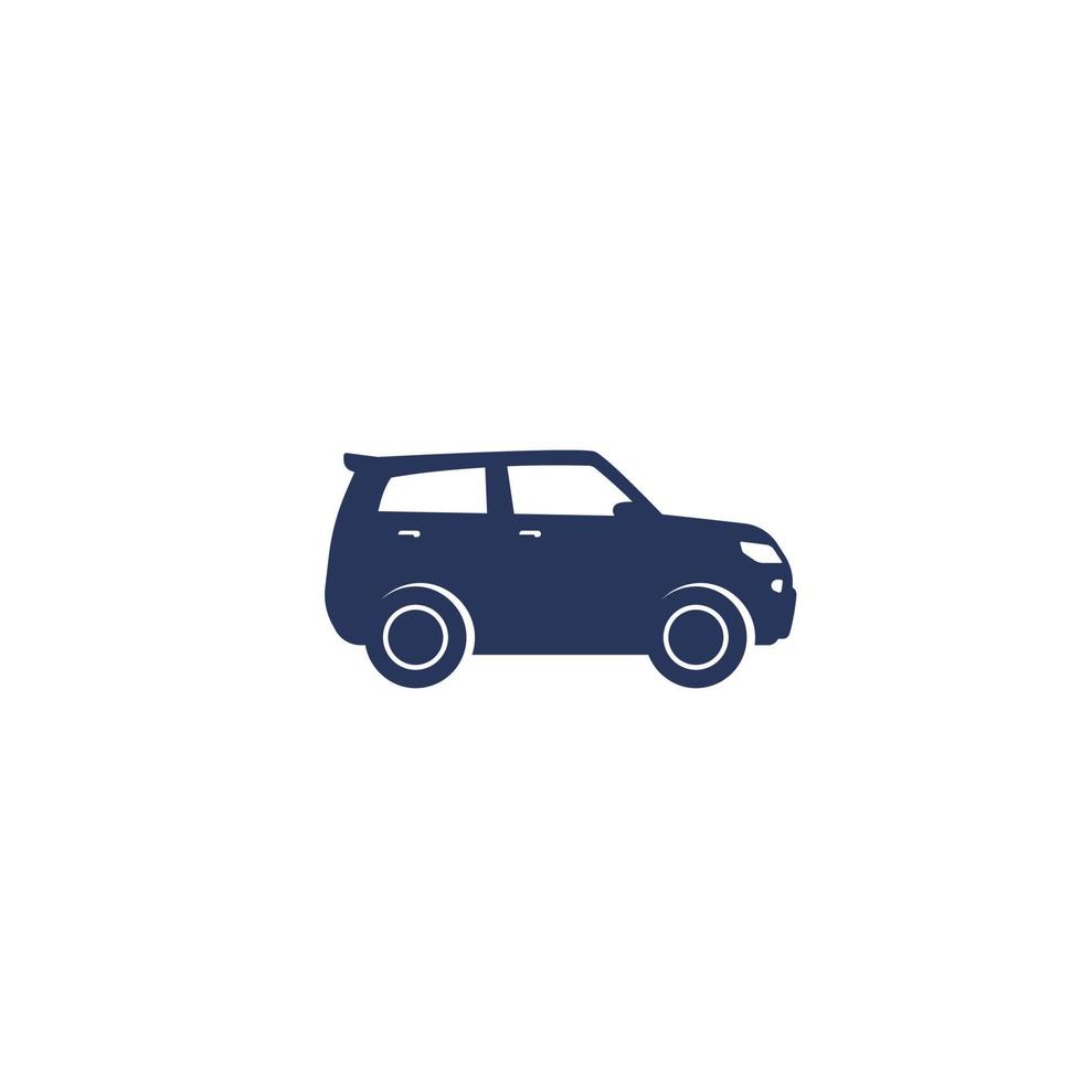 icono de coche suv en blanco vector