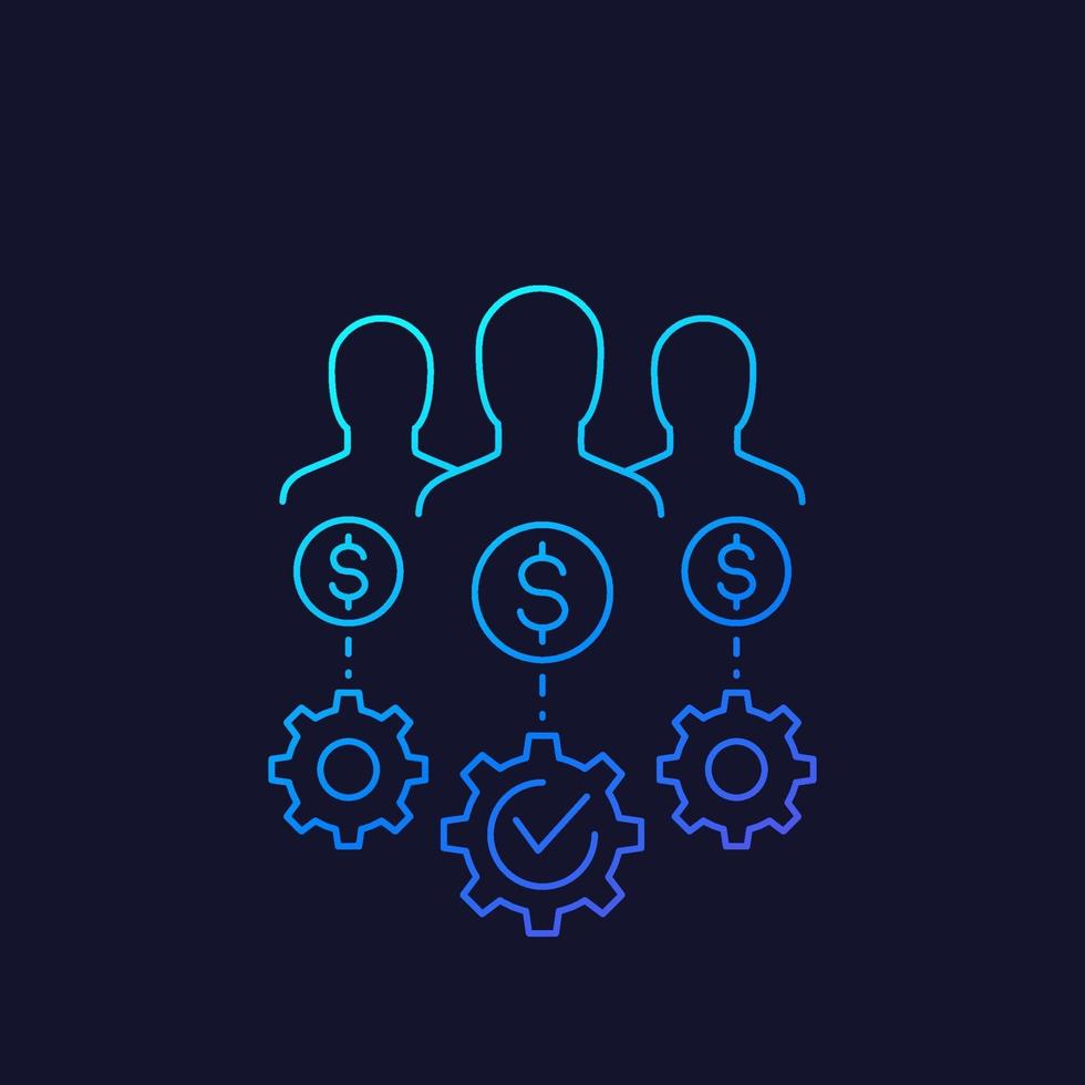 venture capital, investors linear icon vector