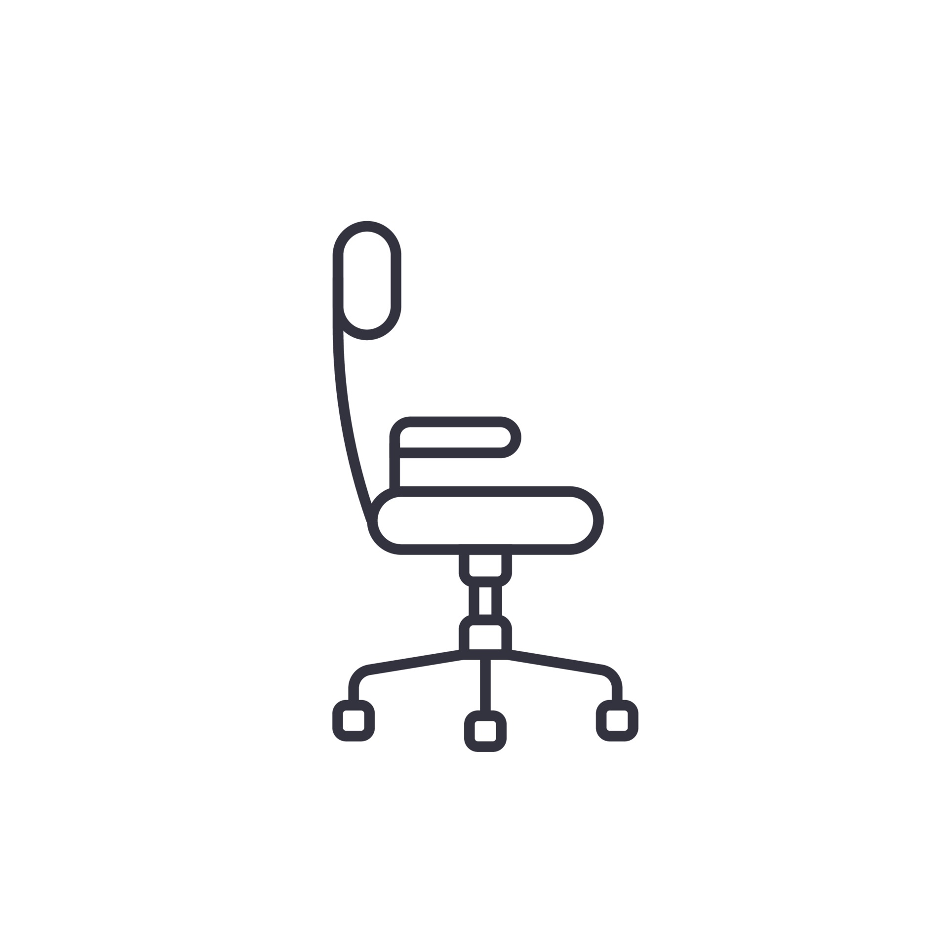 office chair, vector linear icon on white 2204649 Vector Art at Vecteezy