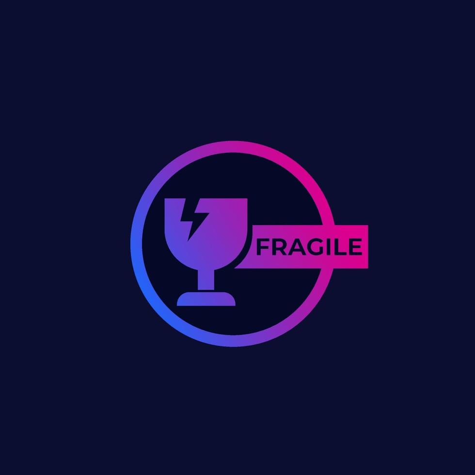 fragile sticker, vector design