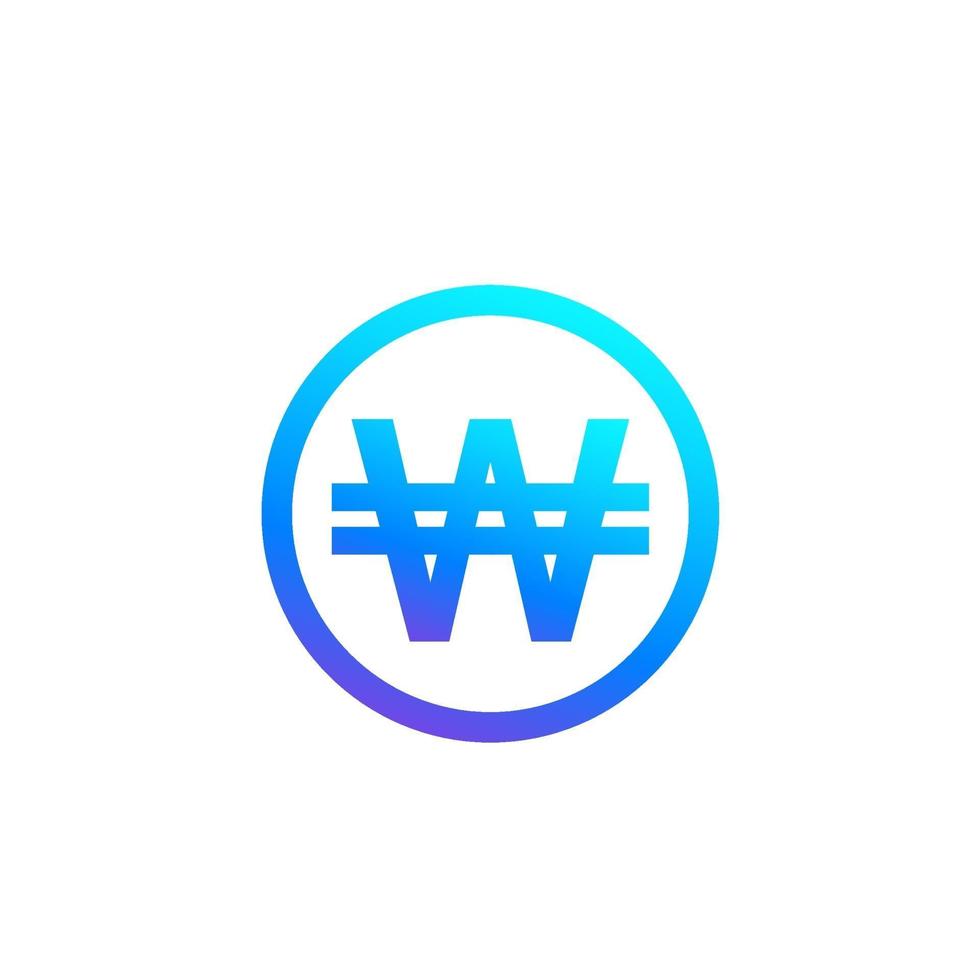 Won vector icon, korean currency