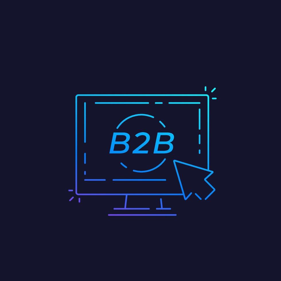 B2B, Business to business concept, linear vector