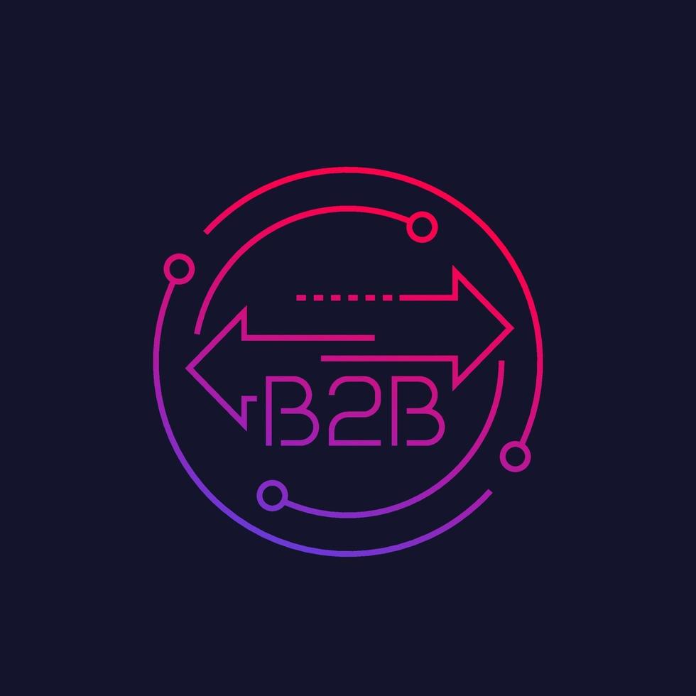 B2B, Business to business, linear icon vector