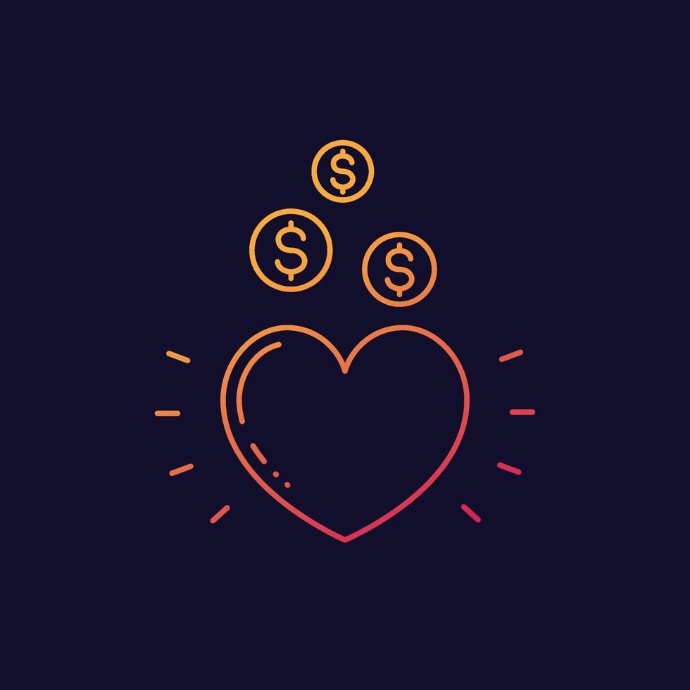 Charity vector icon, linear