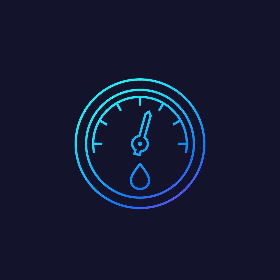 Hygrometer icon, linear style vector