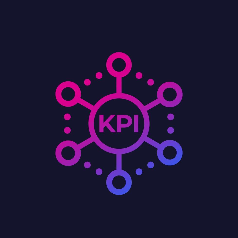 indicador clave de rendimiento kpi, diseño de icono de vector