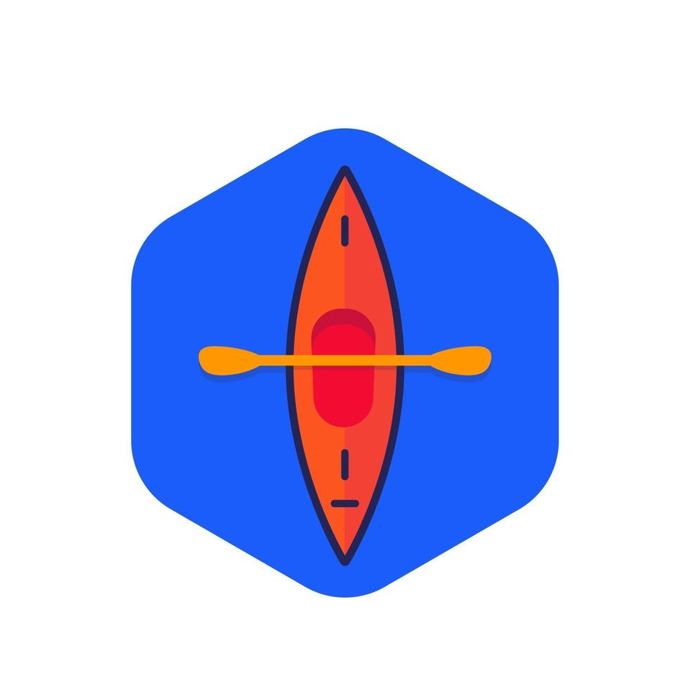 kayak, canoe icon, flat vector