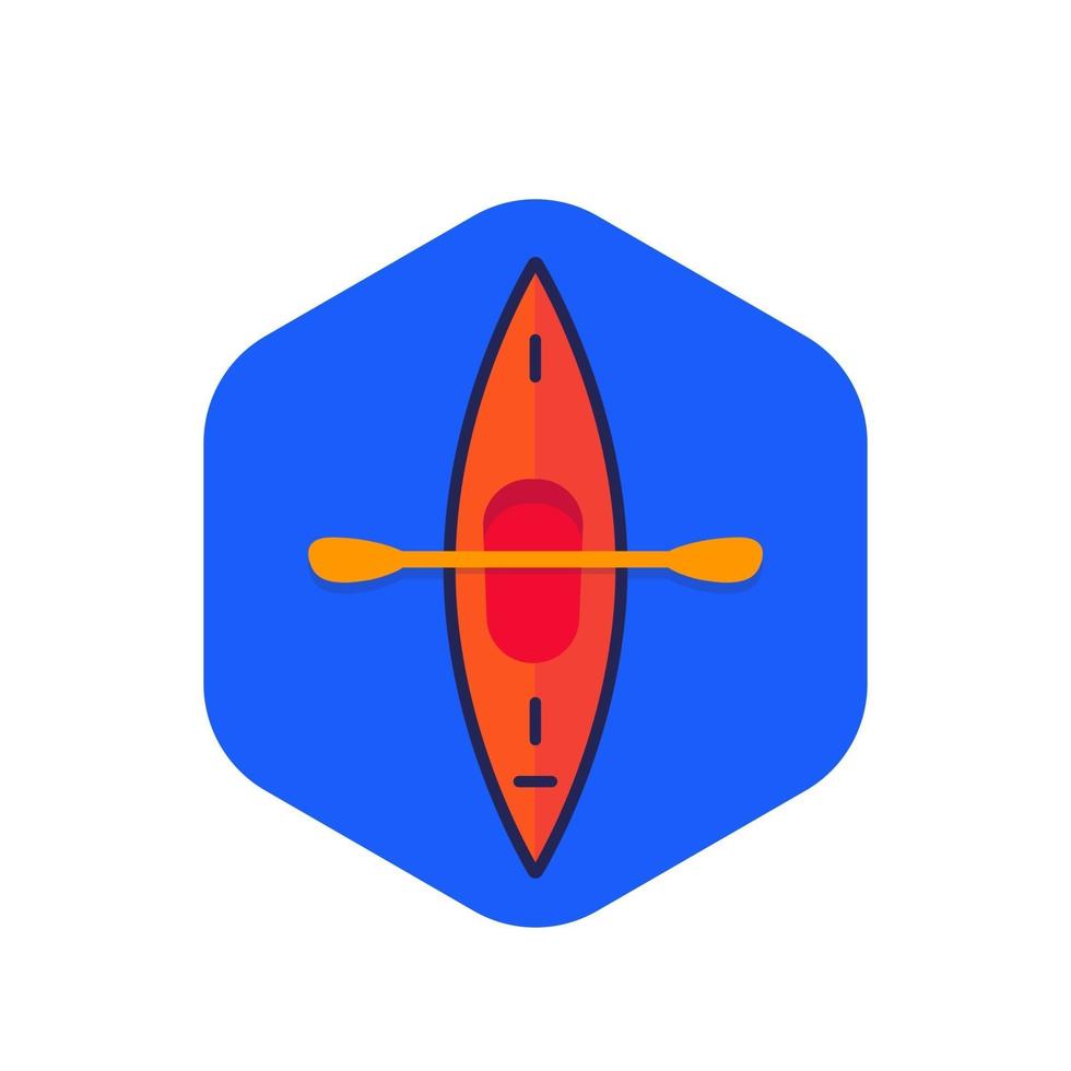 kayak, canoe icon, flat vector