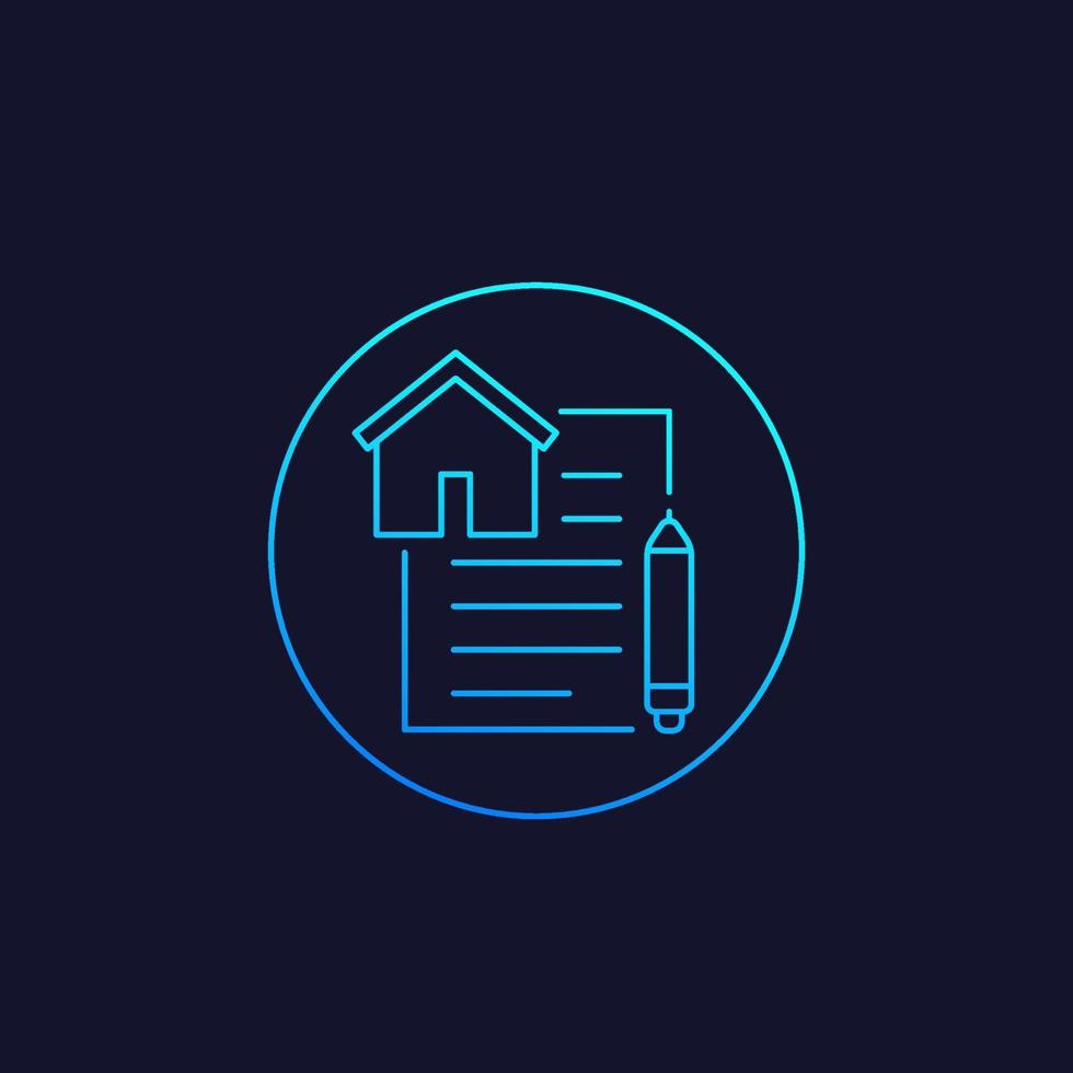 lease contract vector icon, linear