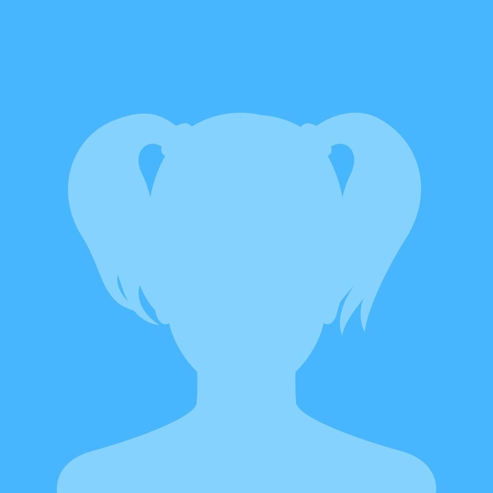 marcador de posición de perfil, avatar femenino en tonos azules vector