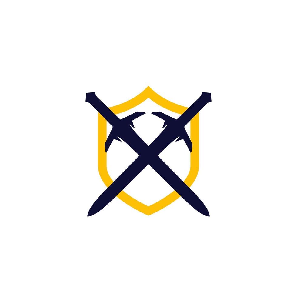 Rpg game icon with swords and shield vector