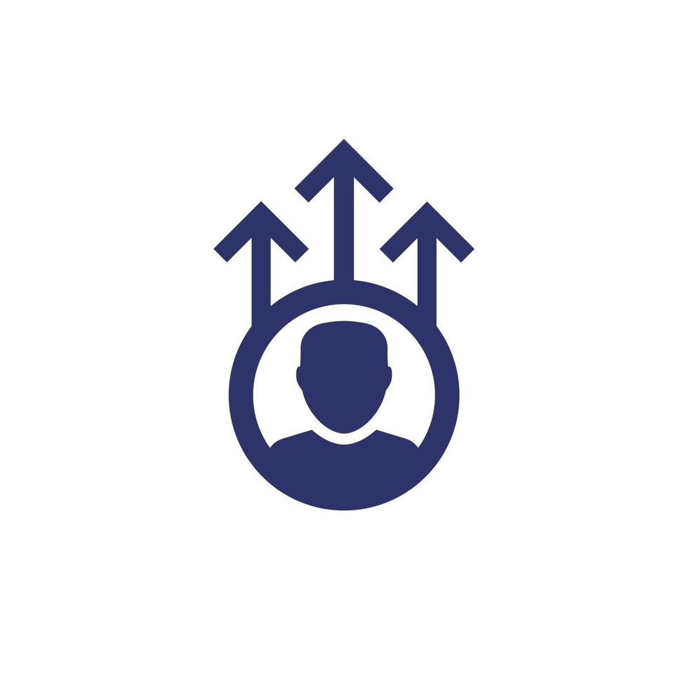 career growth icon on white vector