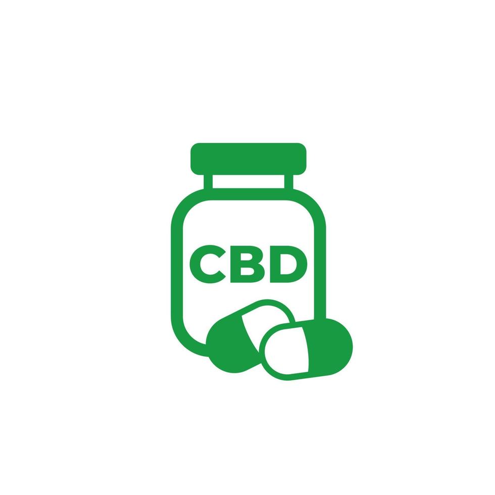 icono de vector de medicina cbd en blanco