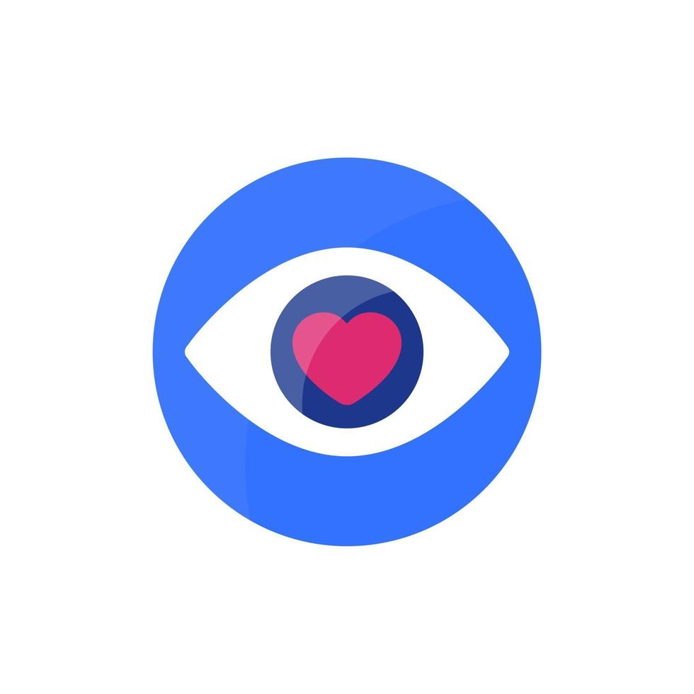 ojo con corazón, diseño de logotipo vectorial vector