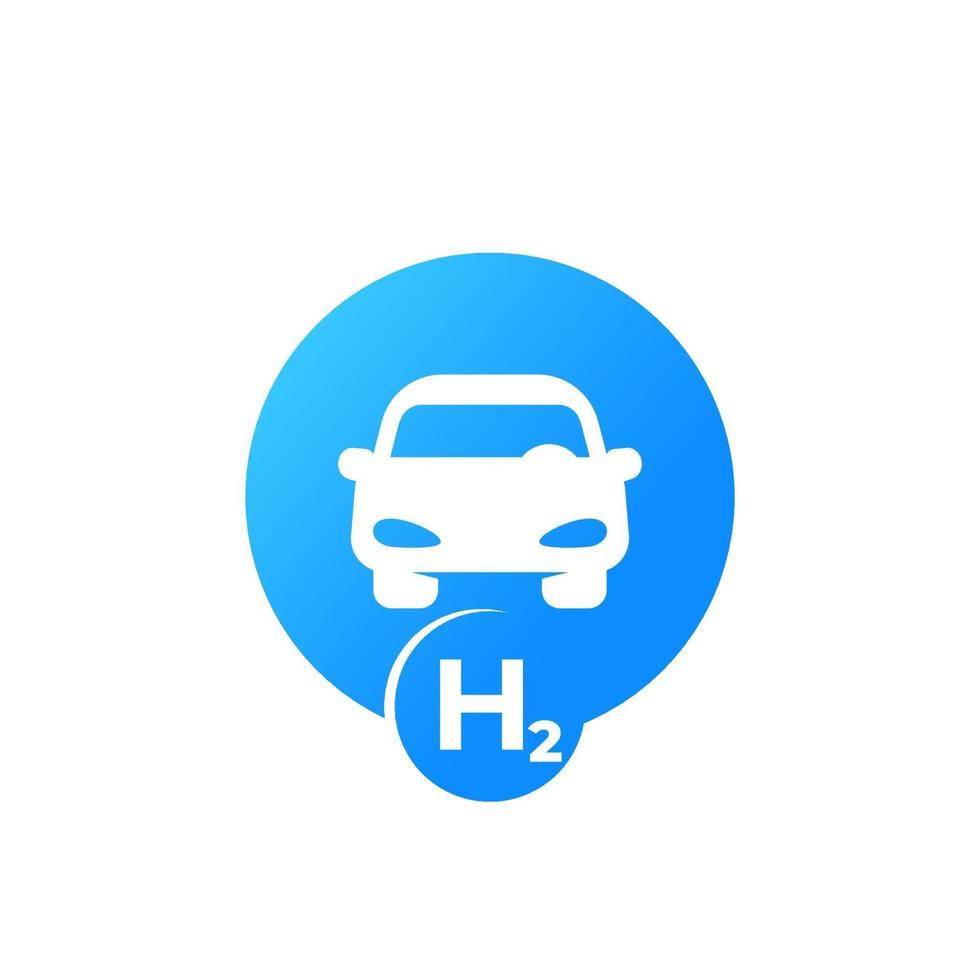 hydrogen car, clean transport icon vector