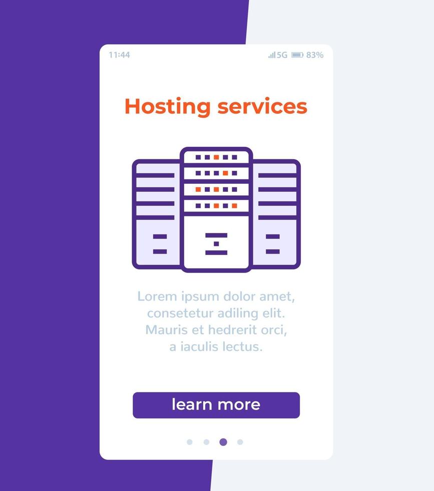 servicios de hosting, diseño de interfaz de usuario móvil, vector