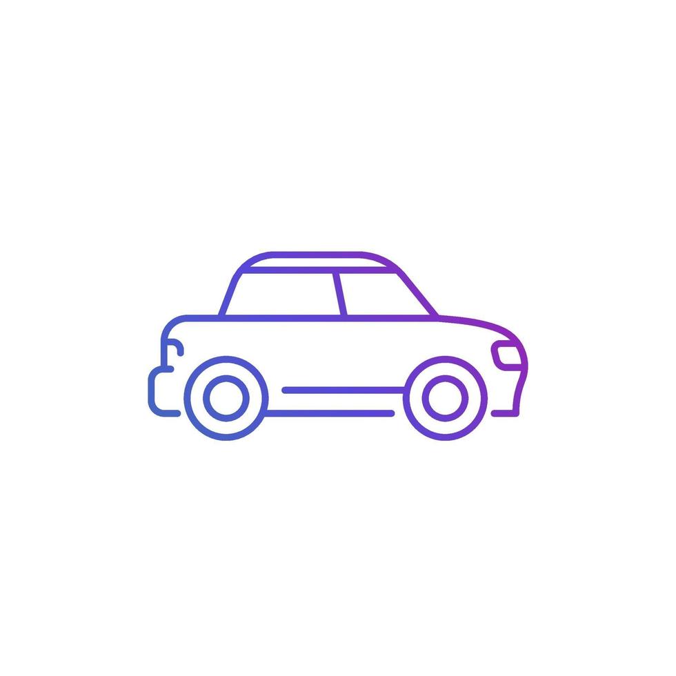 sedan, vector line icon on white