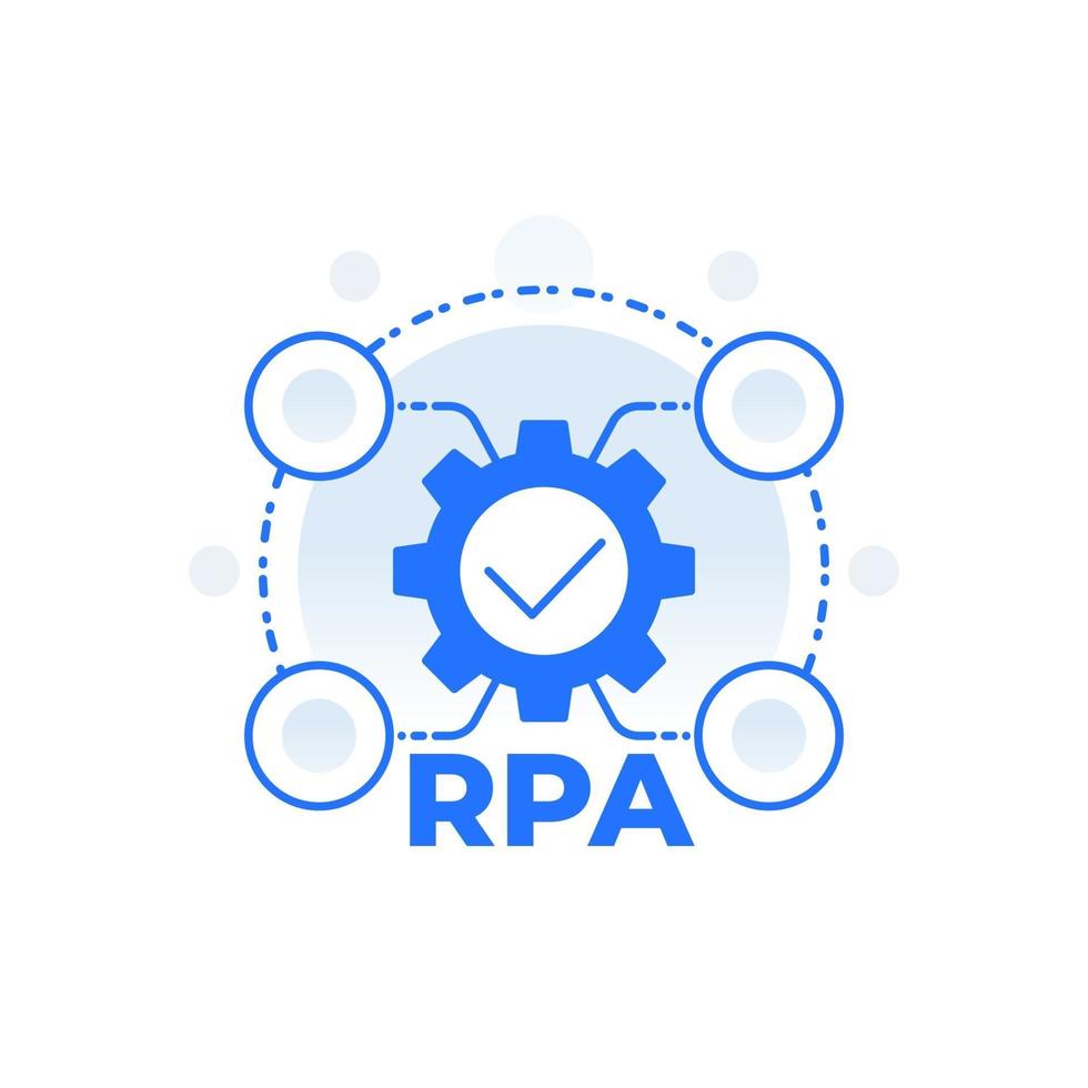 rpa, concepto de automatización de procesos robóticos, vector