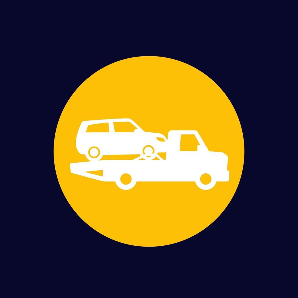 tow truck with car vector icon