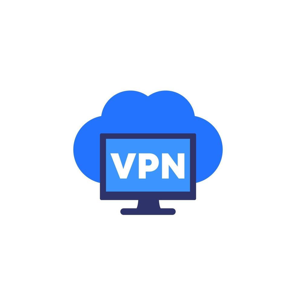 icono de servicio vpn en blanco vector