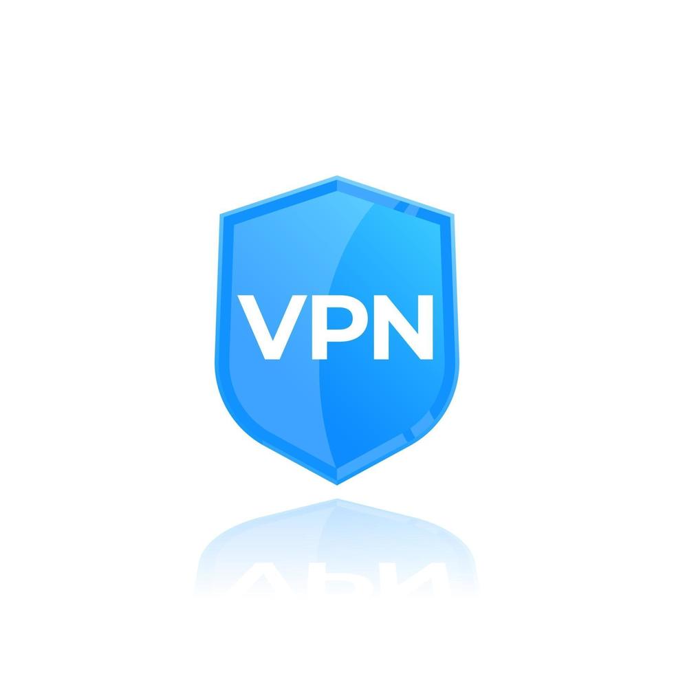 vpn, icono de vector con escudo