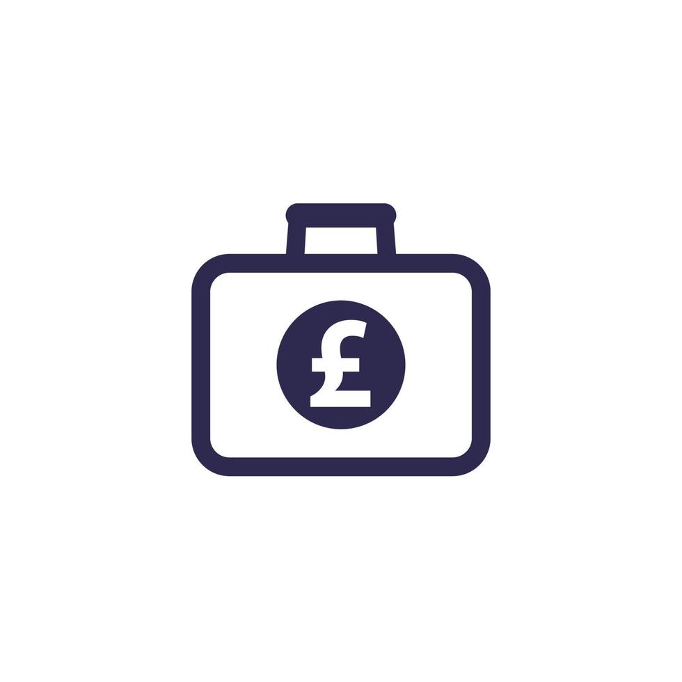 portfolio icon with pound, vector