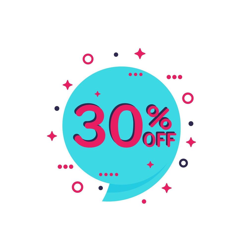 30 off discount offer vector banner