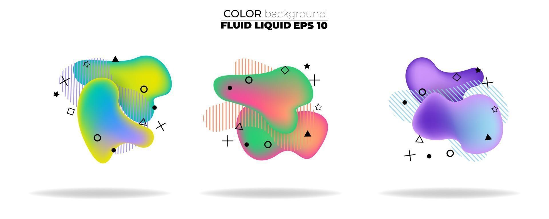 fluid shape vector set. gradient liquid with neon colors, item for the design of a logo, flyer, persentation, gift card,  Poster on wall,  landing page, ,coverbook,  banner, social media posted