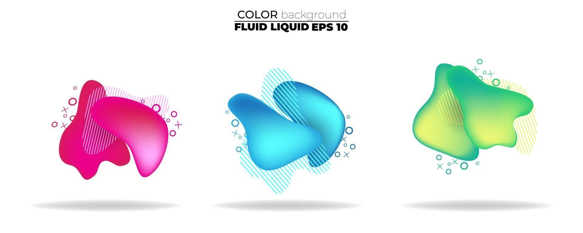 fluid shape vector set. gradient liquid with neon colors, item for the design of a logo, flyer, persentation, gift card,  Poster on wall,  landing page, facebook,  banner, social media posted