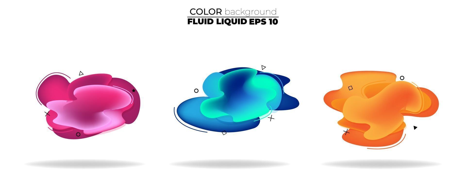 fluid shape vector set. gradient liquid with neon colors, item for the design of a logo, flyer, persentation, gift card,  Poster on wall,  landing page, facebook,  banner, social media posted