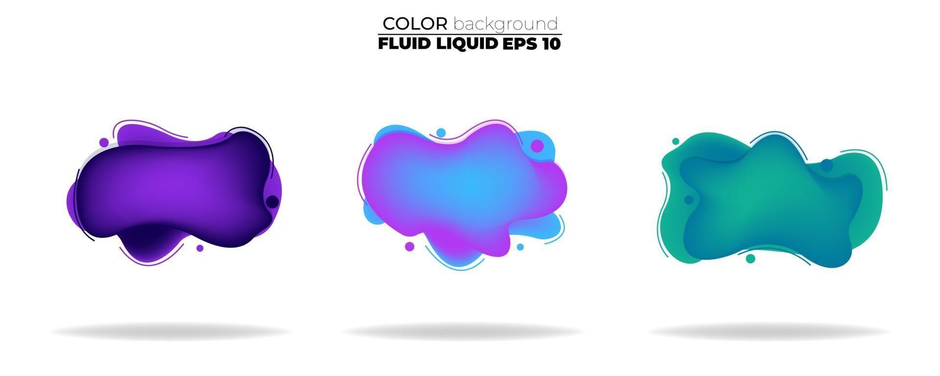 fluid shape vector set. gradient liquid with neon colors, item for the design of a logo, flyer, persentation, gift card,  Poster on wall,  landing page, facebook,  banner, social media posted