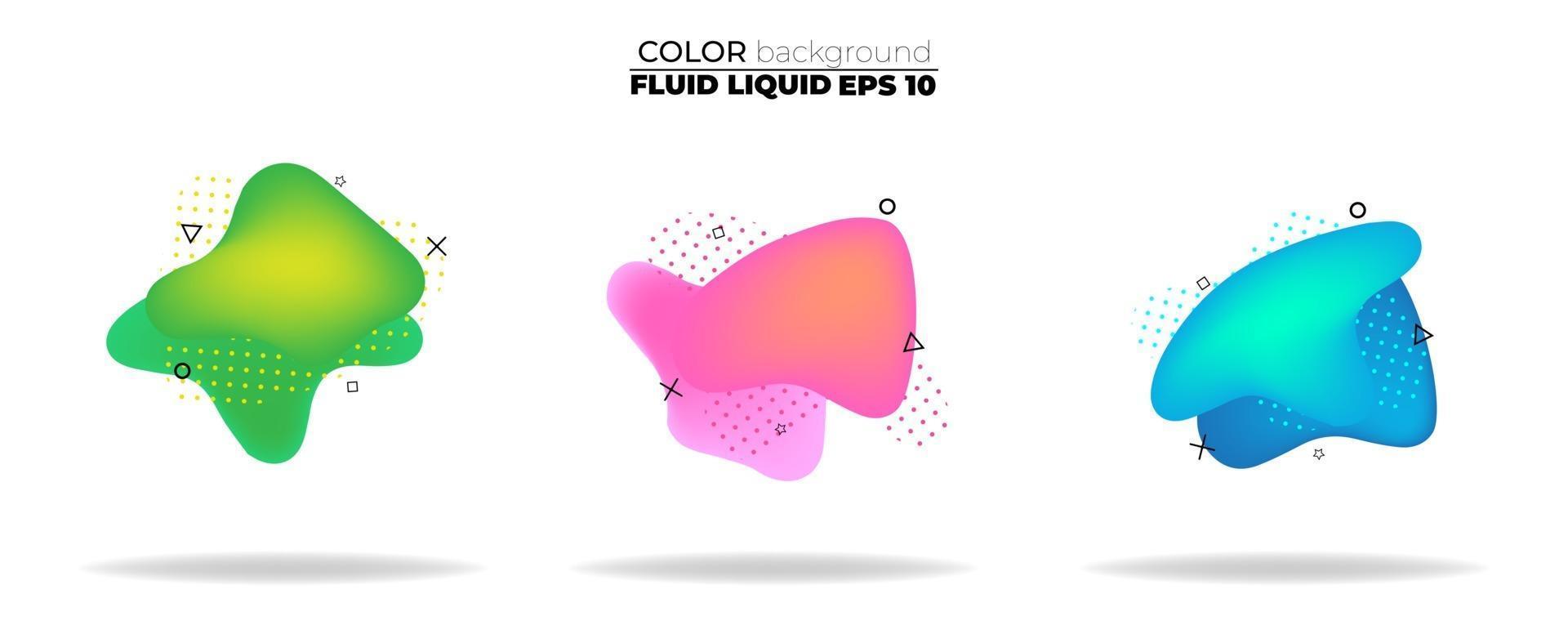 fluid shape vector set. gradient liquid with neon colors, item for the design of a logo, flyer, persentation, gift card,  Poster on wall,  landing page, facebook,  banner, social media posted