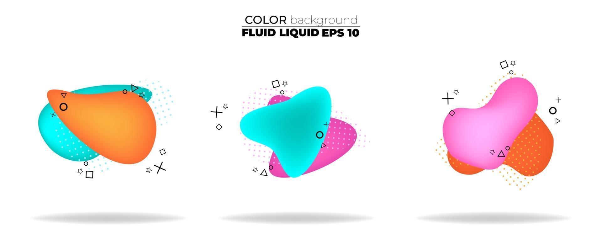 fluid shape vector set. gradient liquid with neon colors, item for the design of a logo, flyer, persentation, gift card,  Poster on wall,  landing page, facebook,  banner, social media posted