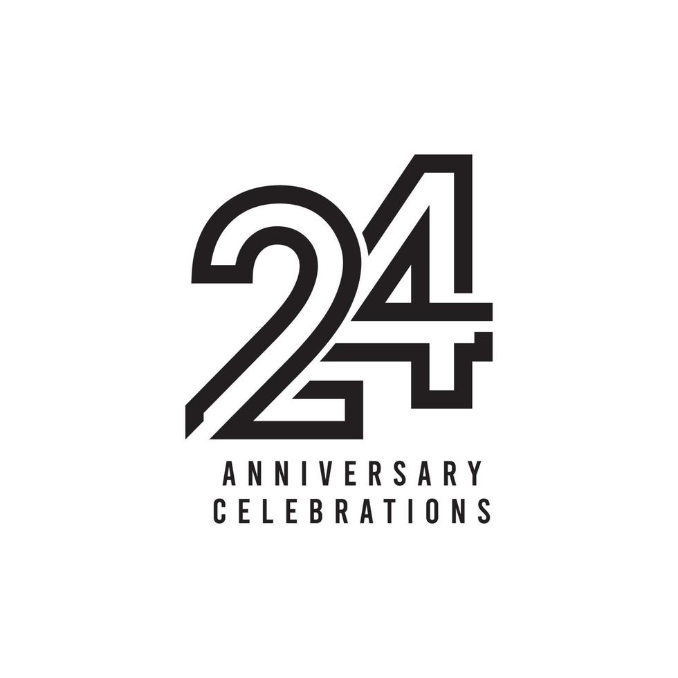 24 Years Anniversary Celebration Vector Template Design Illustration