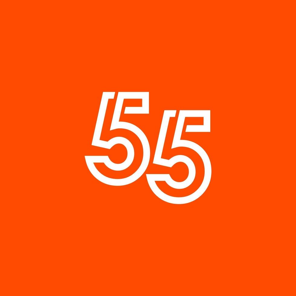 Ilustración de diseño de plantilla de vector de celebración de aniversario de 55 años