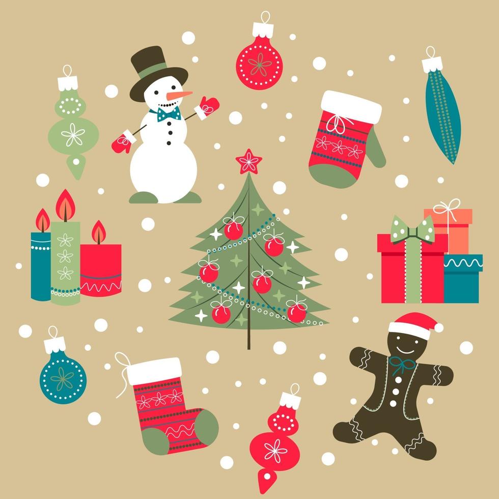 Collection of christmas design elements vector