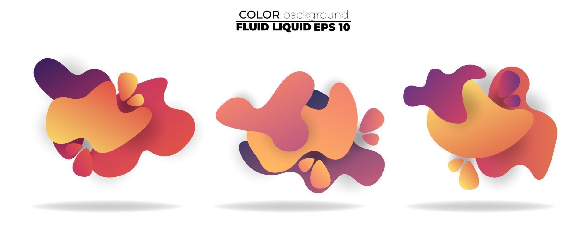 fluid shape vector set. gradient liquid with neon colors, item for the design of a logo, flyer, persentation, gift card,  Poster on wall,  landing page, facebook,  banner, social media posted