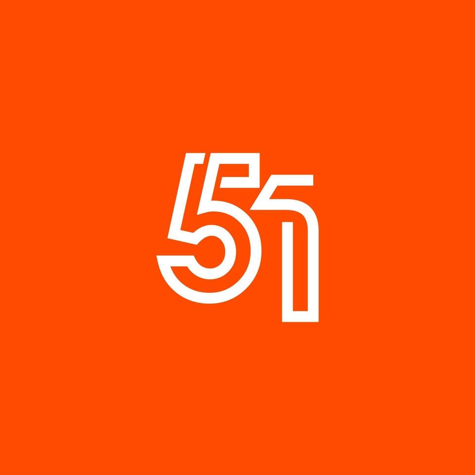 51 Years Anniversary Celebration Vector Template Design Illustration