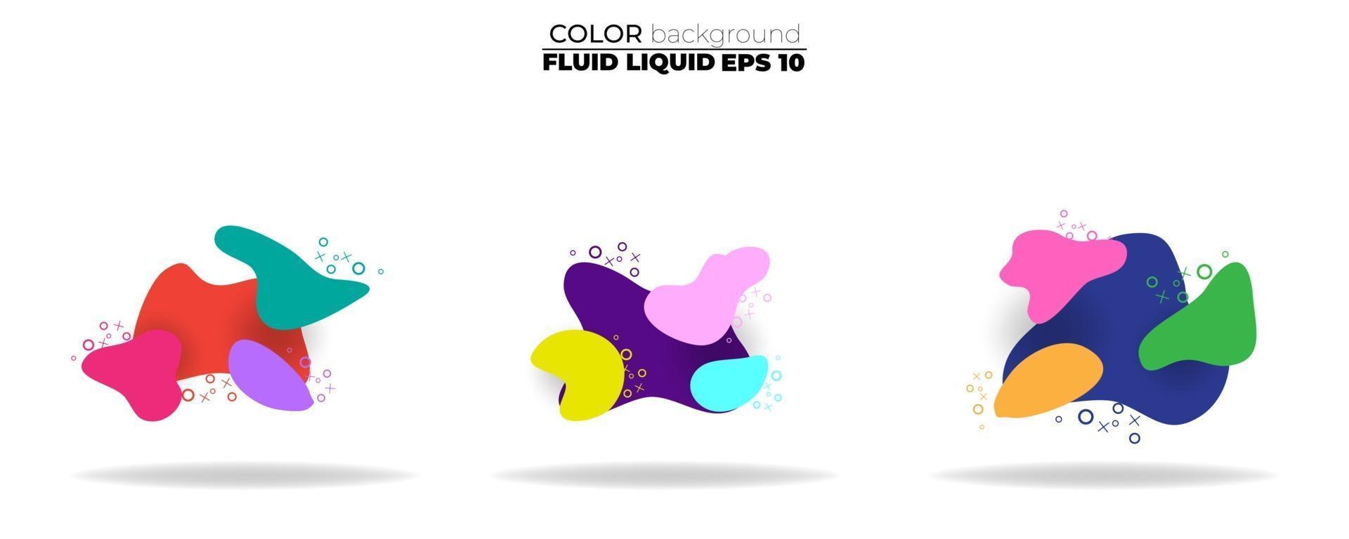 fluid shape vector set. gradient liquid with neon colors, item for the design of a logo, flyer, persentation, gift card,  Poster on wall,  landing page, facebook,  banner, social media posted