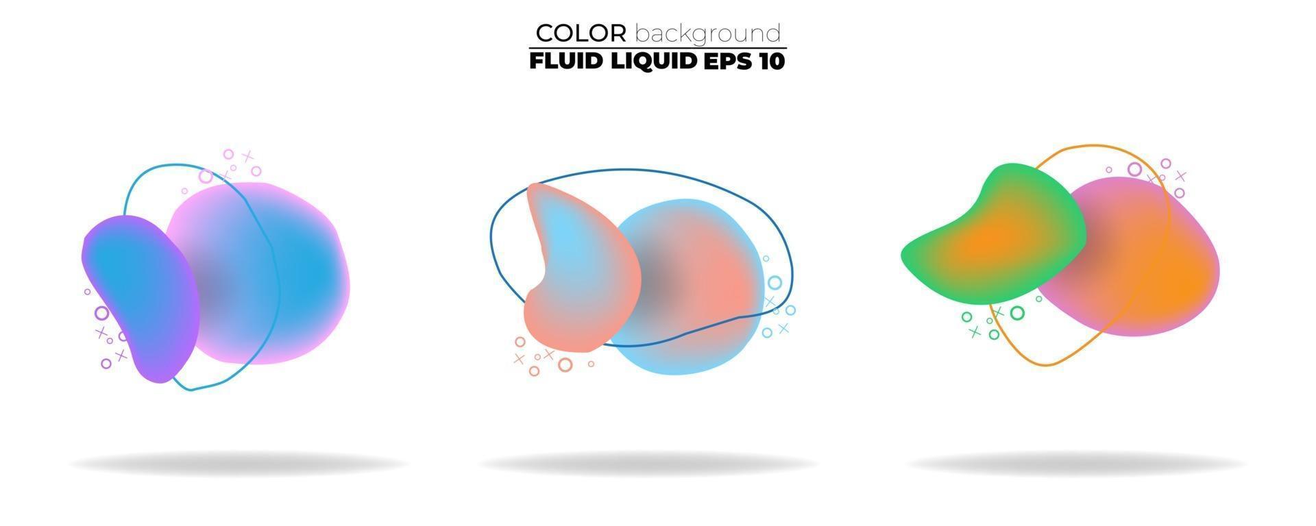 fluid shape vector set. gradient liquid with neon colors, item for the design of a logo, flyer, persentation, gift card,  Poster on wall,  landing page, facebook,  banner, social media posted