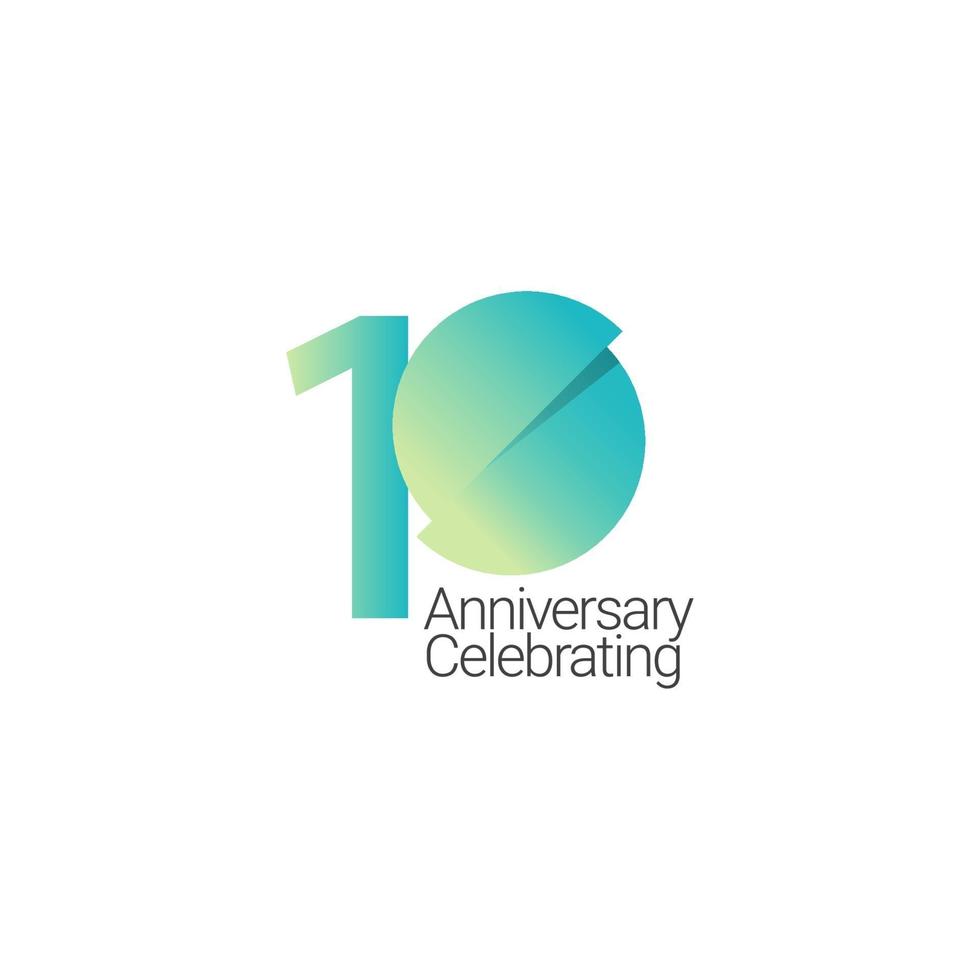 10 Years Anniversary Celebrating Vector Template Design Illustration
