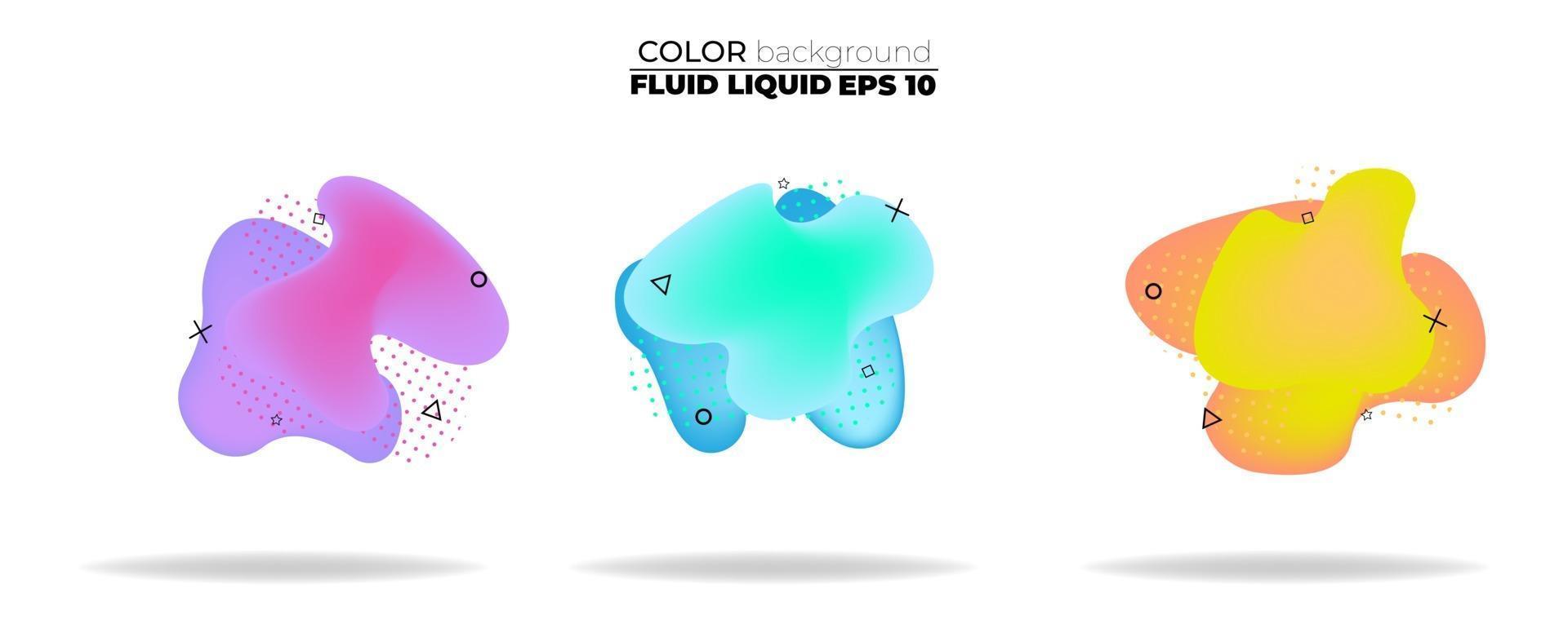 fluid shape vector set. gradient liquid with neon colors, item for the design of a logo, flyer, persentation, gift card,  Poster on wall,  landing page, facebook,  banner, social media posted